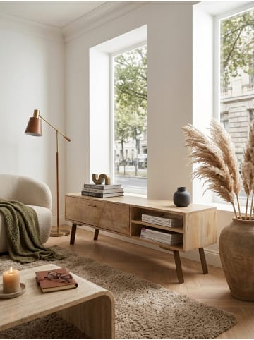 KADIMA DESIGN HiFi Lowboard SIKAR Massivholz Landhaus TV Kommode 145x47x35cm,