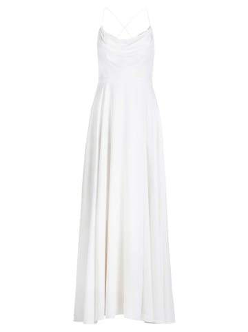 Vera Mont Abendkleid mit Wasserfallausschnitt in Rohweiß