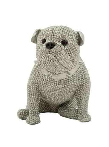 Mauro Ferretti Hund aus silbernem Kunstharz, 17 x 11 x 14 cm