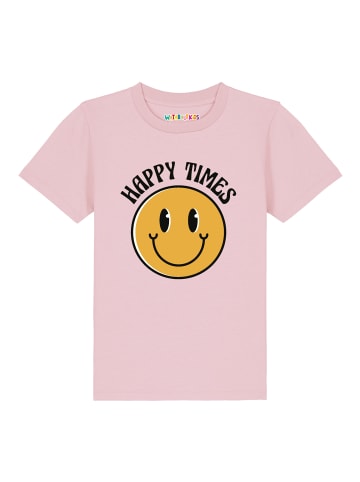wat? Apparel T-Shirt Happy times in Rosa