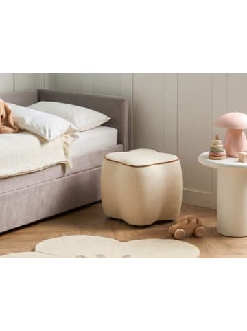 Beliani Pouf JUNO in Beige/Braun - (W) 35 x (H) 38 x (L) 35 cm