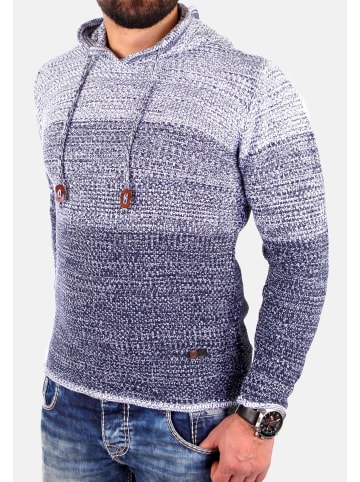 RESLAD Strickpullover Colorblock in indigoblau