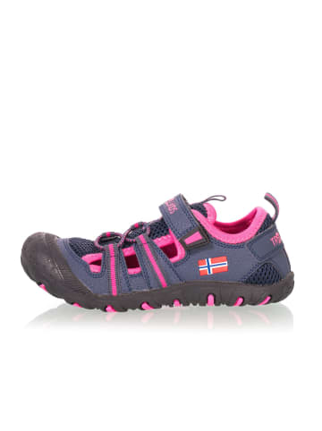 Trollkids Sandale "Sandefjord" in Marineblau / Magenta