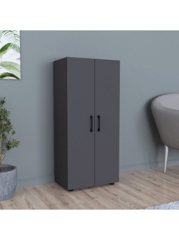 en.casa Beistellschrank Åsnes in Anthrazit (H)108cm