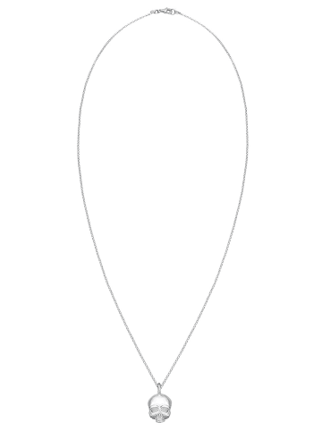 KUZZOI Halskette 925 Sterling Silber Totenkopf in Silber