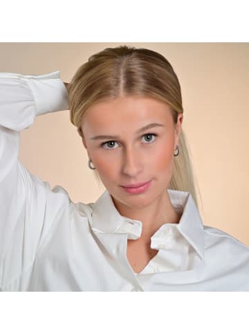 Adeliás Damen Ohrringe – Klappcreole aus Edelstahl in silber