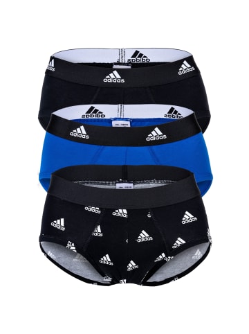 adidas Slip 3er Pack in Schwarz/Weiß/Blau