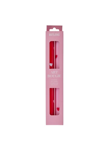 Butlers Stabkerze ART BOUGIE Herzen 2er-Set in Rot