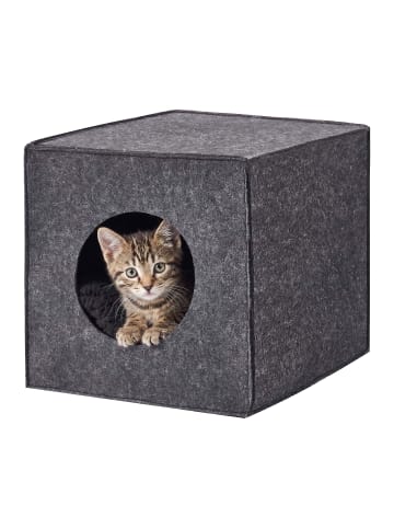 relaxdays Katzenhöhle in Dunkelgrau - (B)33 x (H)33 x (T)37 cm