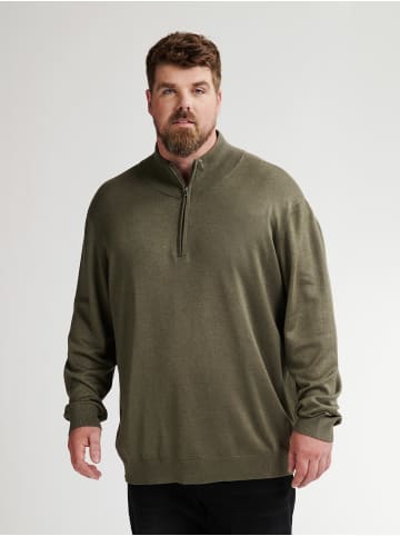 Petrol Industries Plus Size Strick-Halbzip-Pullover Jackson in Grün