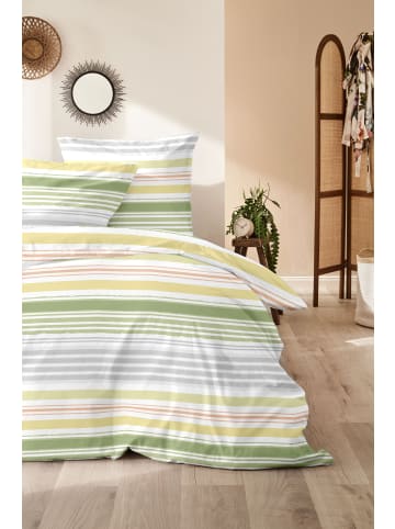 Hahn Haustextilien Bettwäsche Renforce Fresh Stripe in grün
