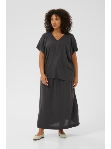 KAFFE curve Kurzarm-Bluse KCmille Loose fit in Black Oyster