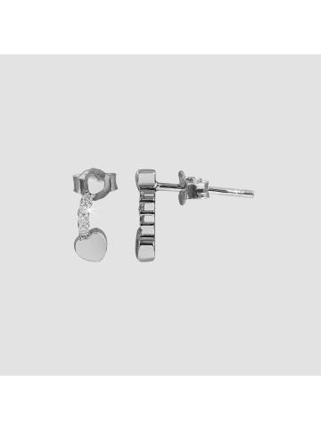 Adeliás Damen Ohrringe – Ohrstecker aus 925 Silber mit Zirkonia in silber