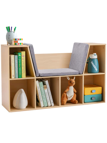 HOMCOM Kinder Bücherregal Natur