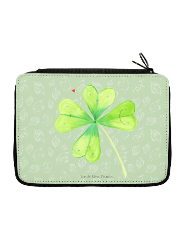 Mr. & Mrs. Panda Federtasche Blume Kleeblatt ohne Spruch in Blattgrün