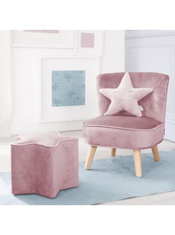 roba Bundle 'Lil Sofa' mit Sessel, Stern-Hocker & Kissen Rosa/Mauve