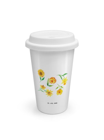 Mr. & Mrs. Panda Thermobecher To Go Sonnengruß Design ohne Spruch in Weiß