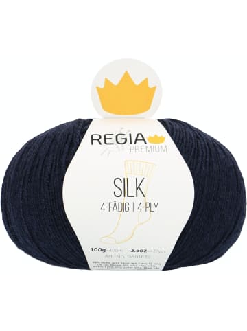 Regia Handstrickgarne Premium Silk, 100g in Marine Mel.