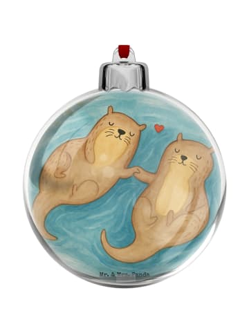 Mr. & Mrs. Panda Weihnachtskugel Kunststoff Otter Hände halten D... in Weiß