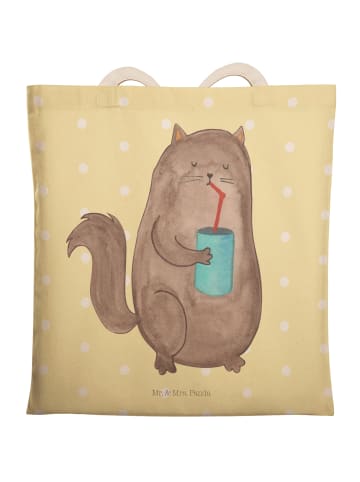 Mr. & Mrs. Panda Strandtasche Katze Dose ohne Spruch in Gelb Pastell