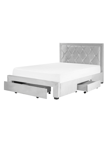 Beliani Doppelbett LIEVIN in Grau - (W) 145 x (H) 122 x (L) 217 cm