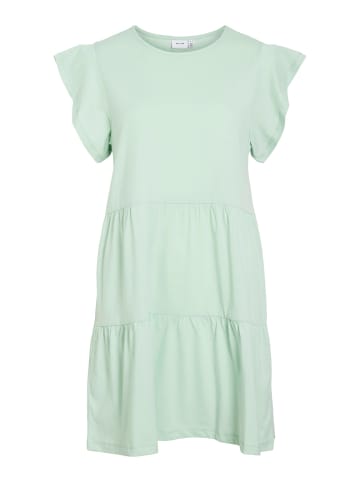 Vila Kurzarm Kleid mit Rüschen und Rundhals in Mint