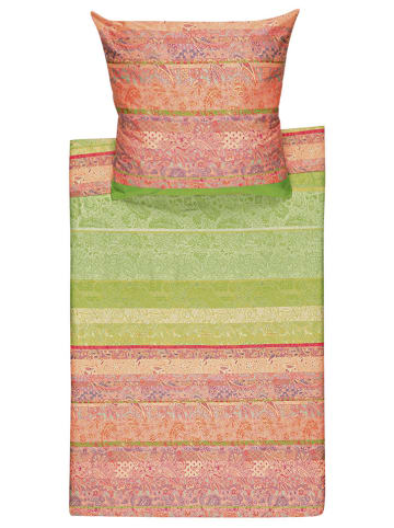 Bassetti Fein Satin Bettwäsche Montalcino V1 in grün-pink