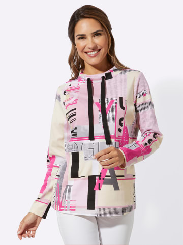Sieh an! Sweatshirt in fuchsia-ecru-bedruckt