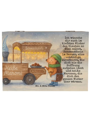 Mr. & Mrs. Panda Box Igel Maronen Design mit Spruch in Weiß