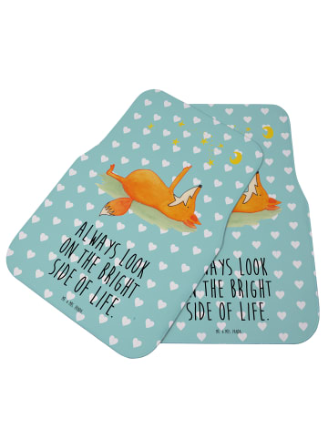 Mr. & Mrs. Panda Autoteppich Fuchs Sterne mit Spruch in Türkis Pastell