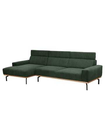 58 aufm Kessel SOFA mit Longchair links Katrien Cordstoff dunkelgrün