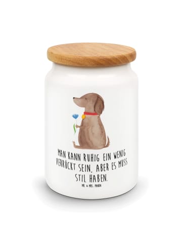 Mr. & Mrs. Panda Frischhaltedosen Hund Blume mit Spruch in Weiß