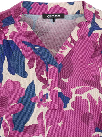 Olsen Shirt Clara in himbeer blau - 0001