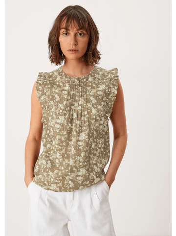 s.Oliver Bluse ärmellos in Braun-creme-olive