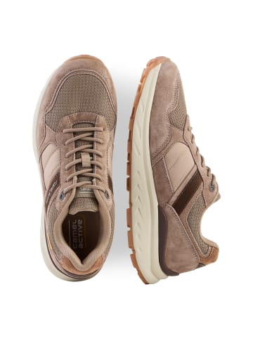 Camel Active Sneaker aus Nubuk Textil Mix mit Komfort Sohle in Taupe