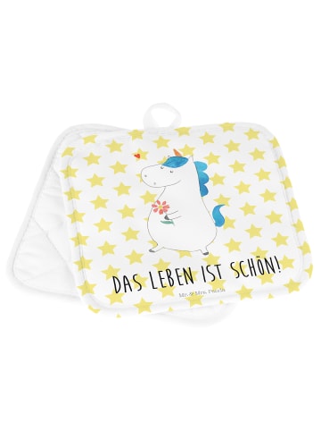 Mr. & Mrs. Panda Topflappen Einhorn Spaziergang mit Spruch in Weiß