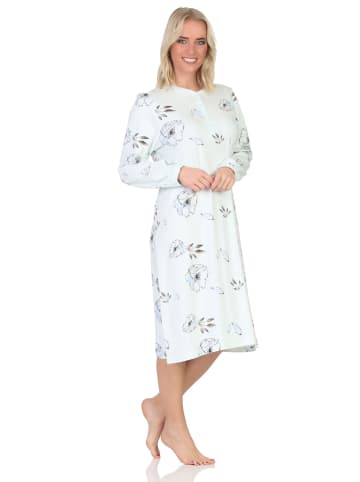 NORMANN Nachthemd langarm Kuschel interlock - 87456 in hellblau
