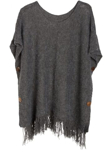 styleBREAKER Strick Poncho in Dunkelgrau