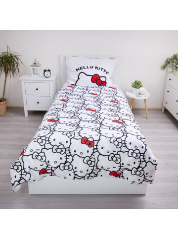 COFI 1453 Hello Kitty Bettwäsche aus 100% Baumwolle 140x200 cm 70x90 cm in Weiß