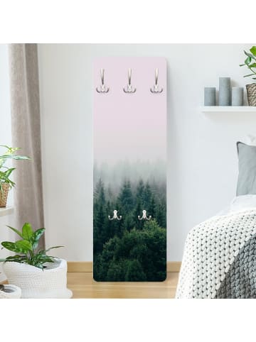 WALLART Garderobe - Wald im Nebel Dämmerung in Grün