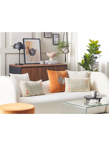 Beliani 2er-Set Dekokissen TIARELLA in Beige/Bunt