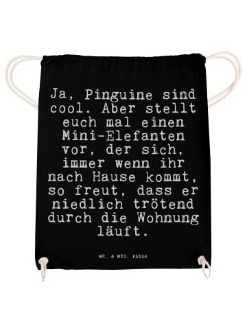 Mr. & Mrs. Panda Sportbeutel Ja, Pinguine sind cool.... mit Spruch in Schwarz