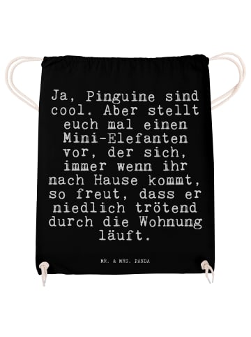 Mr. & Mrs. Panda Stoffbeutel Ja, Pinguine sind cool.... mit Spruch in Schwarz