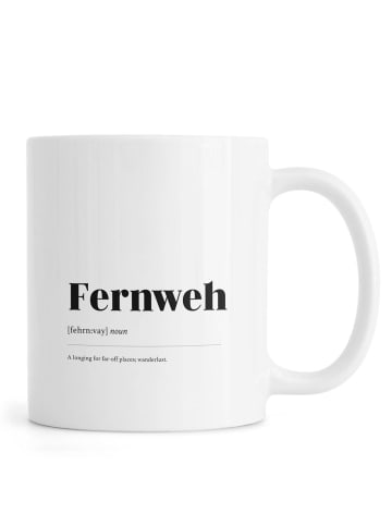 Juniqe Tasse "Fernweh" in Schwarz & Weiß