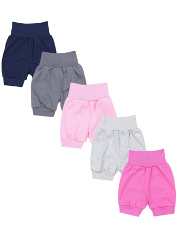 TupTam Baby Mädchen Sommershorts 5er Set in grau/rosa