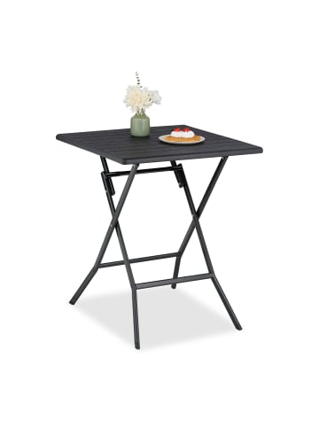relaxdays Klapptisch in Schwarz - (B)62 x (H)73 x (T)62 cm