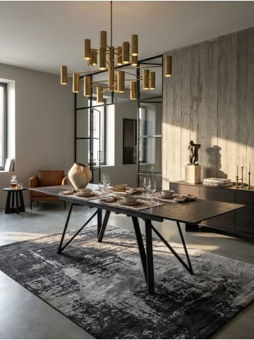 KADIMA DESIGN Esszimmertisch 180 - 260 cm Ausziehbar Keramik Glas , in Schwarz