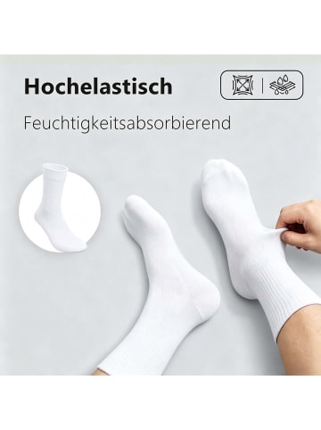 Yalion 4er-Set Premium Herren & Damen Business Socken Baumwolle Businesssocken Weiß 