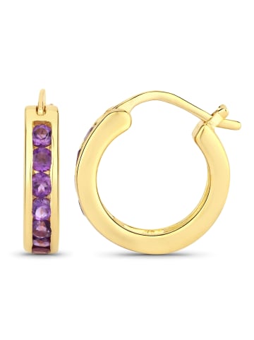 Rafaela Donata Creolen Sterling Silber gelbvergoldet Amethyst in gelbgold