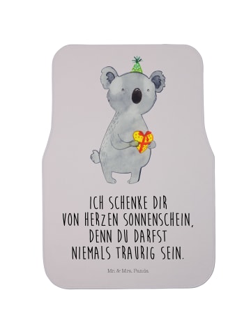 Mr. & Mrs. Panda Fahrer Autofußmatte Koala Geschenk mit Spruch in Grau Pastell
